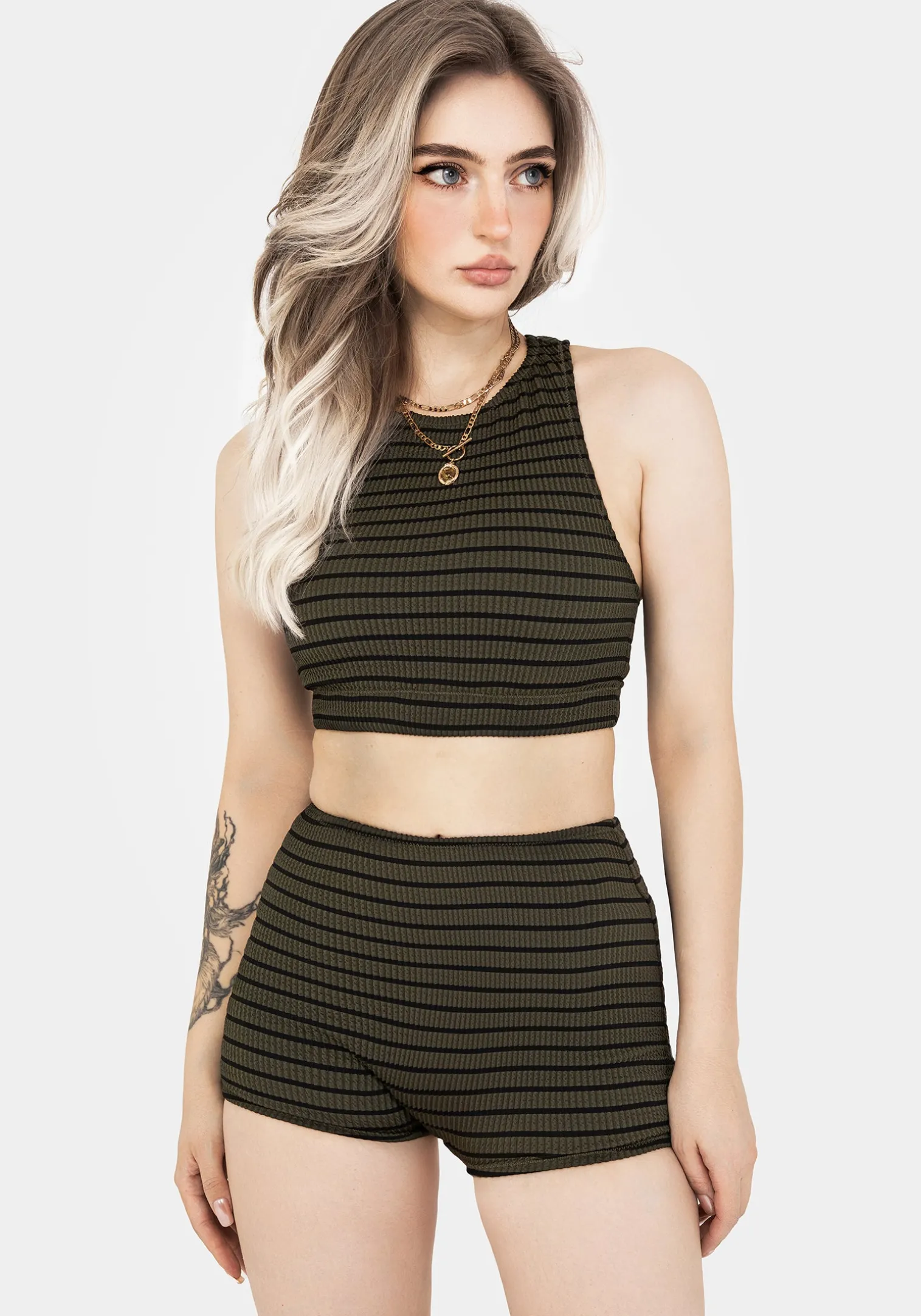 Mire Stripe Racerback Bikini Top