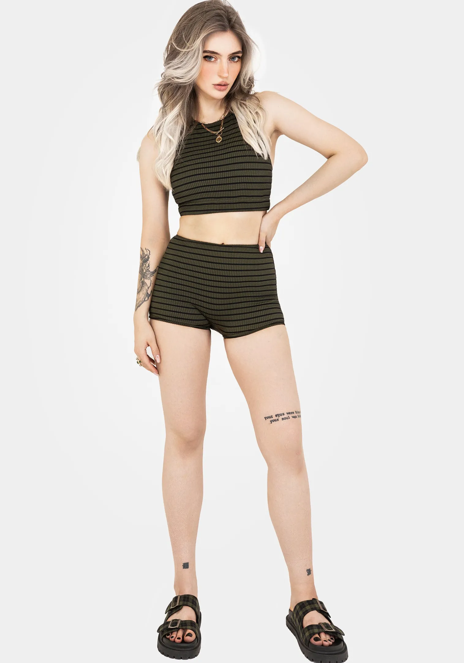 Mire Stripe Racerback Bikini Top
