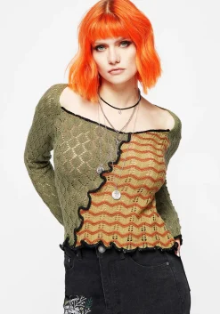 Mixed Feelings Patchwork Knit Top