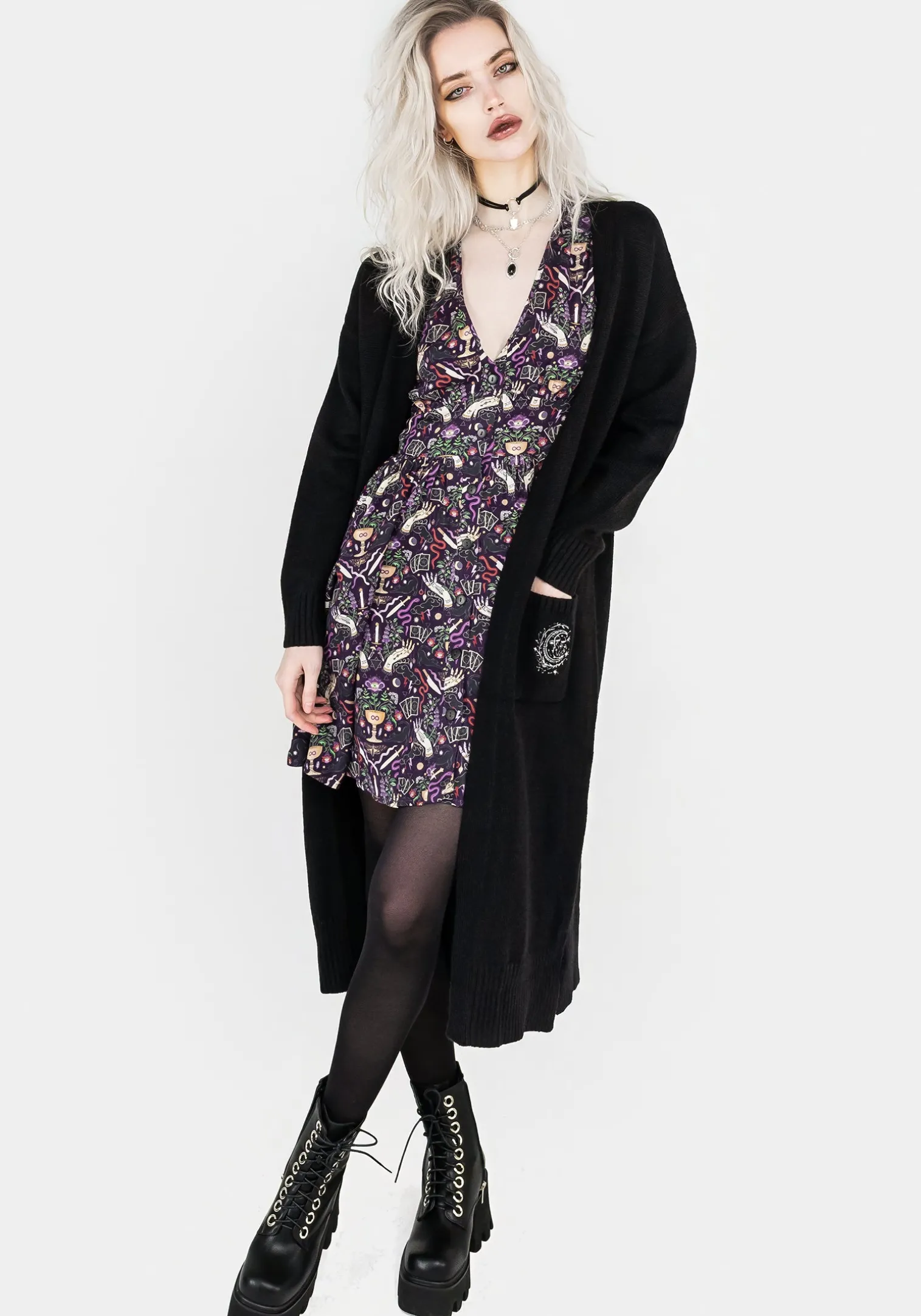 Modern Mystic Button Up Mini Dress