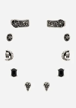 Moira Skull Stud Earrings Set