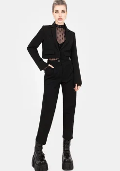 Mona Embroidered Crop Blazer