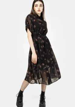 Monica Floral Chiffon Midi Shirt Dress