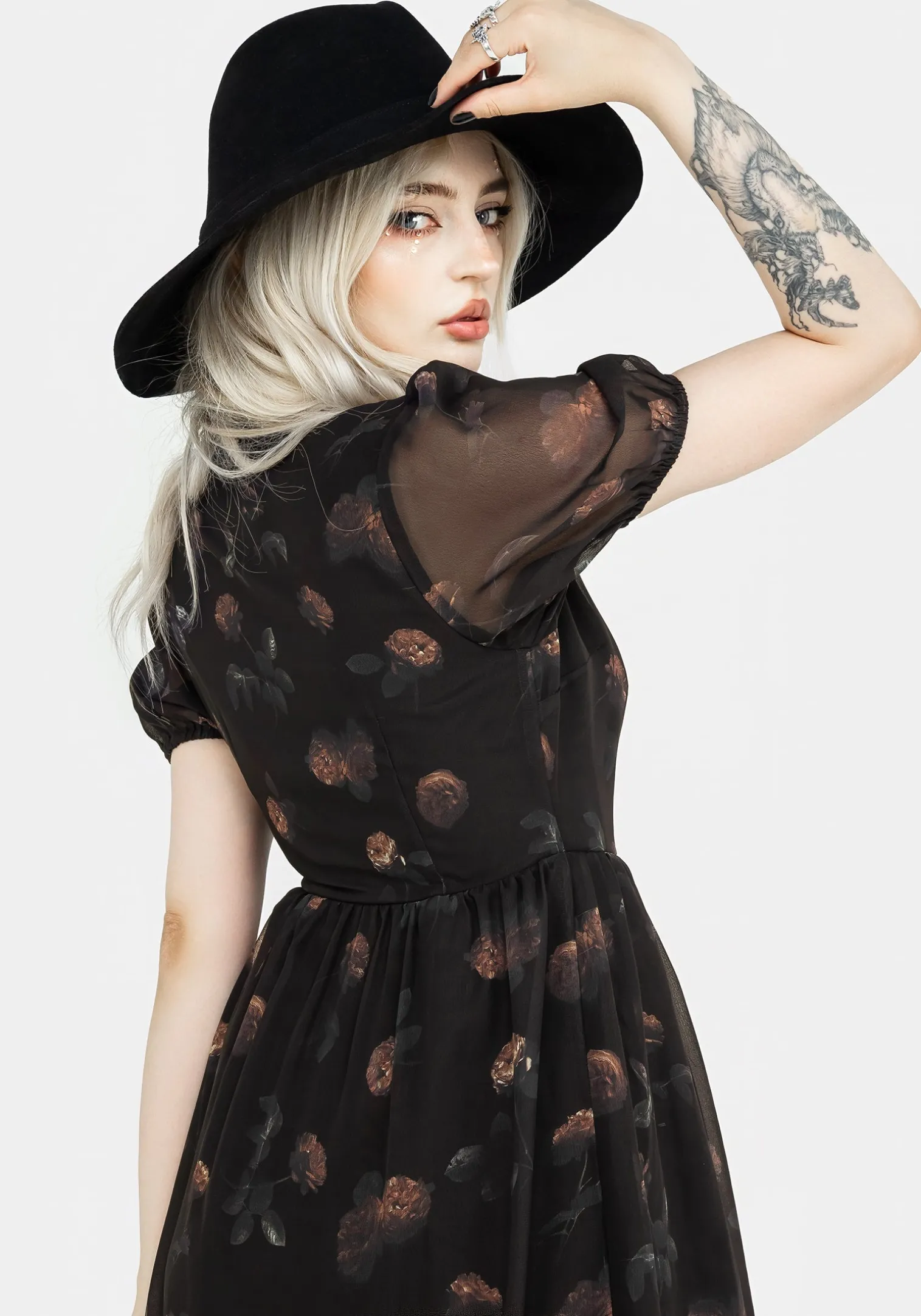 Monica Floral Chiffon Midi Wrap Dress
