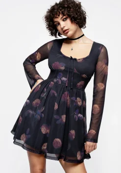 Monica Floral Mesh Skater Dress