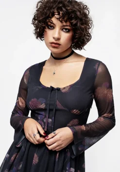 Monica Floral Mesh Skater Dress