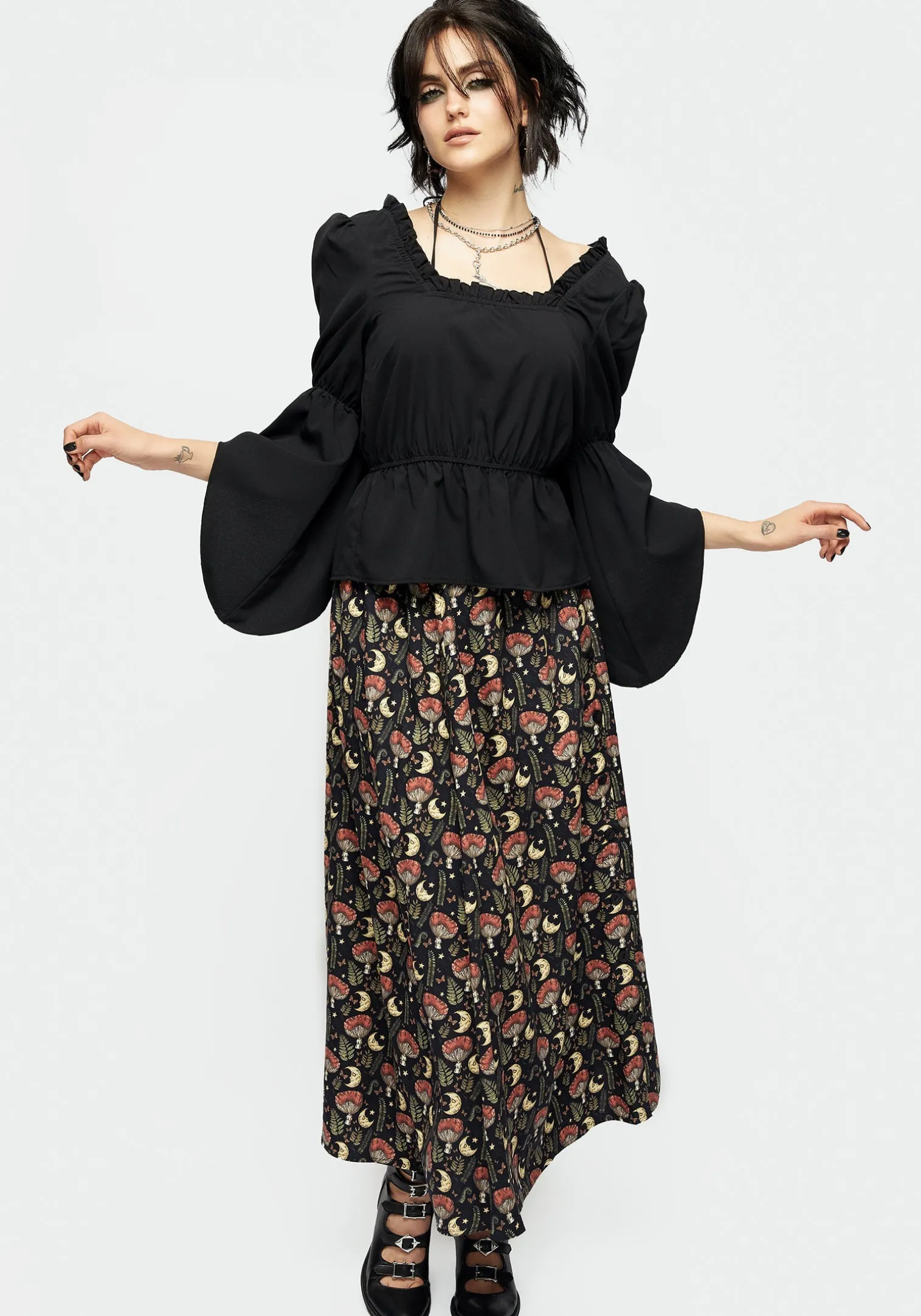 Monstera Halter Tie Square Neck Top