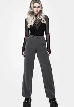Moonage Herringbone Tailored Trousers - Grey