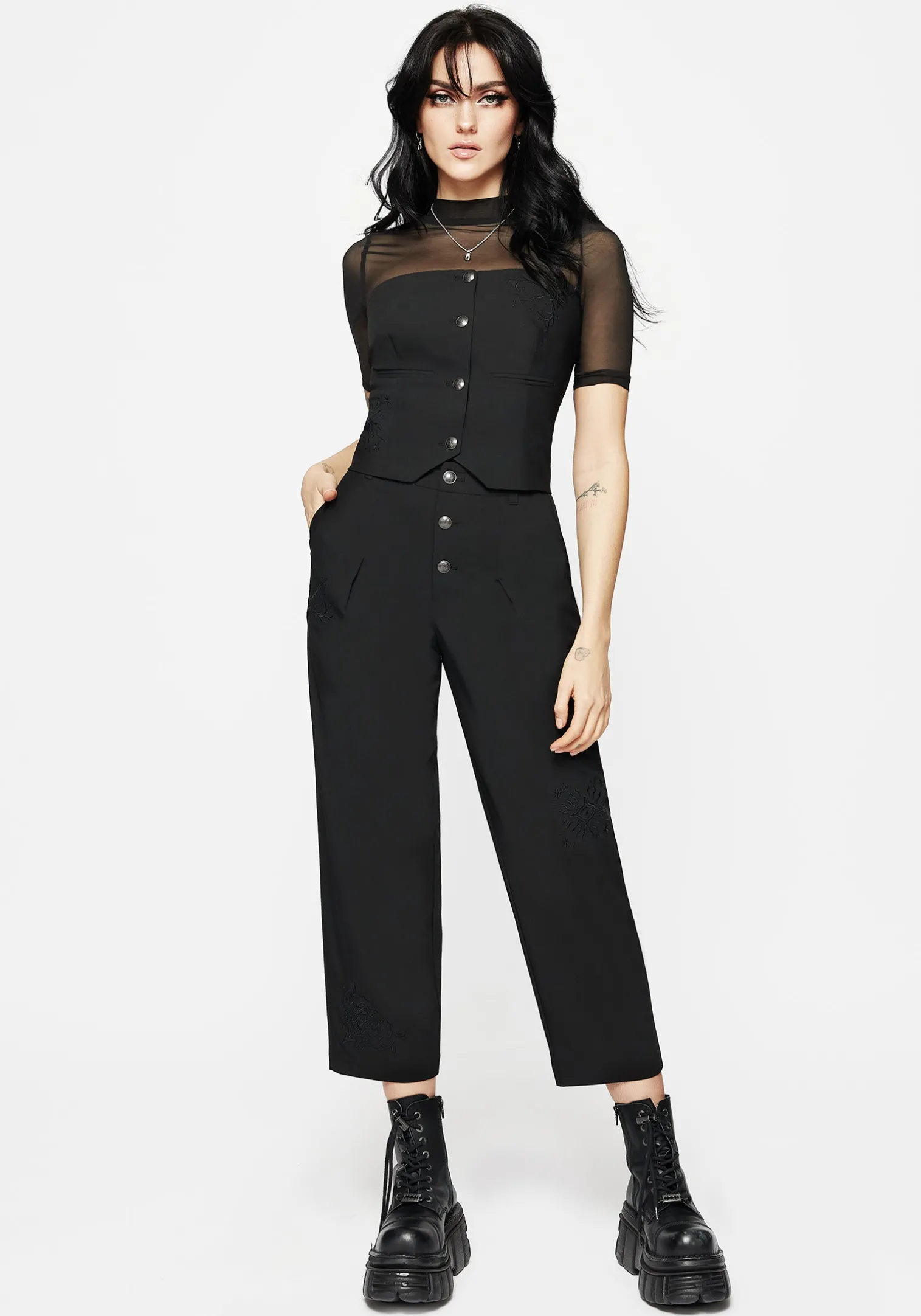 Moonbow Embroidered Tailored Trouser