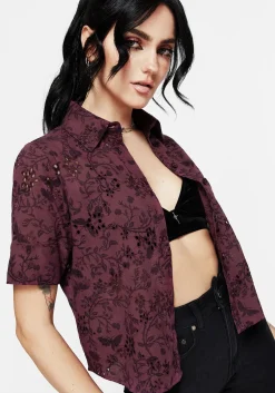 Morgana Cotton Broderie Button Up Shirt