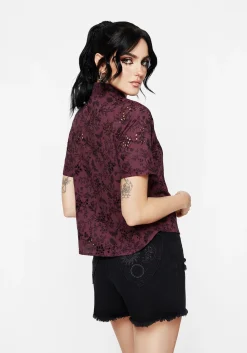 Morgana Cotton Broderie Button Up Shirt