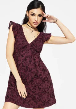 Morgana Cotton Broderie Frill Sleeve Mini Dress