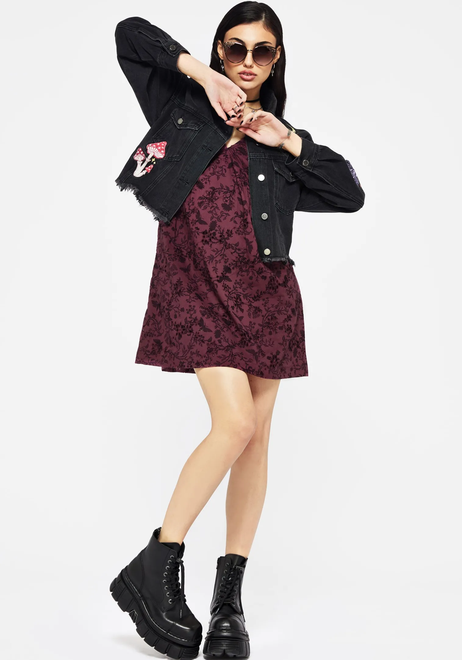 Morgana Cotton Broderie Frill Sleeve Mini Dress