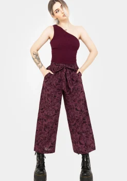 Morgana Cotton Broderie Tie Waist Culottes