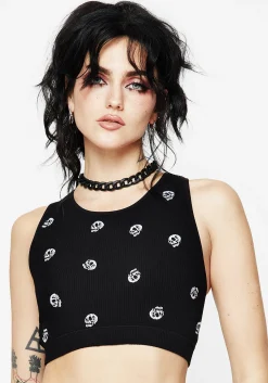 Mori Skull Embroidered Racerback Bralet