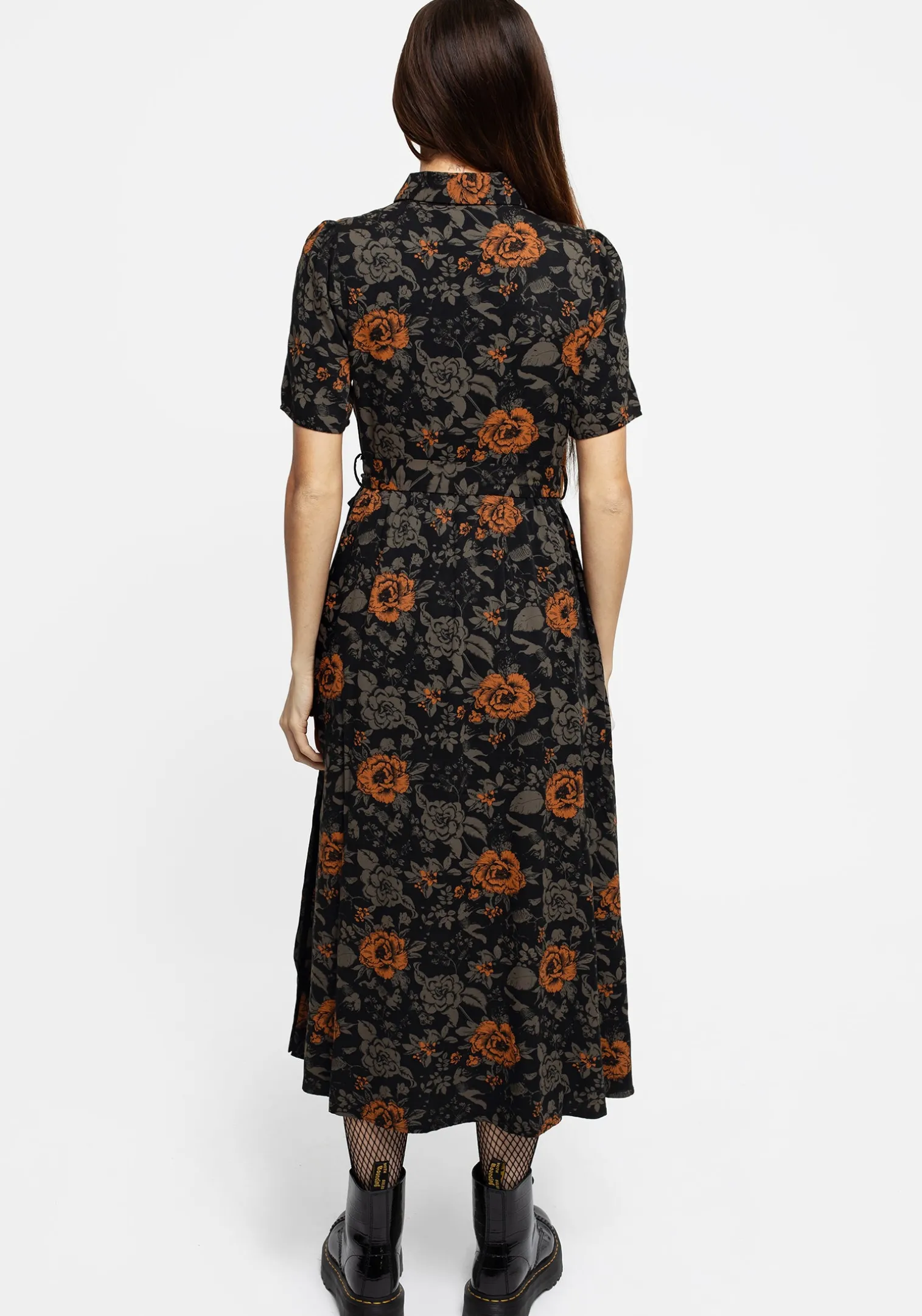 Mortify Floral Print Midi Shirt Dress