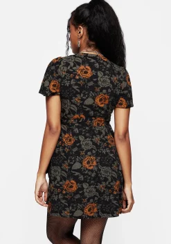 Mortify Floral Print Mini Wrap Dress
