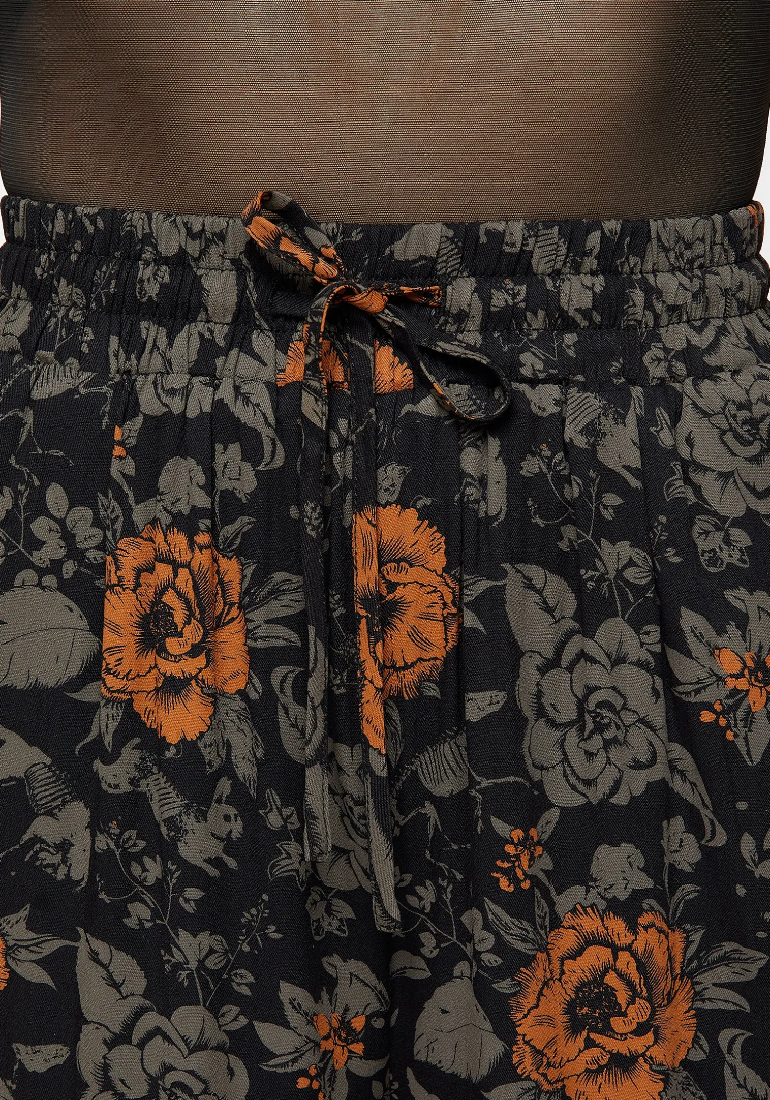 Mortify Floral Print Wide Leg Trousers