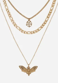 Mortmoth Layered Choker Necklace - Gold