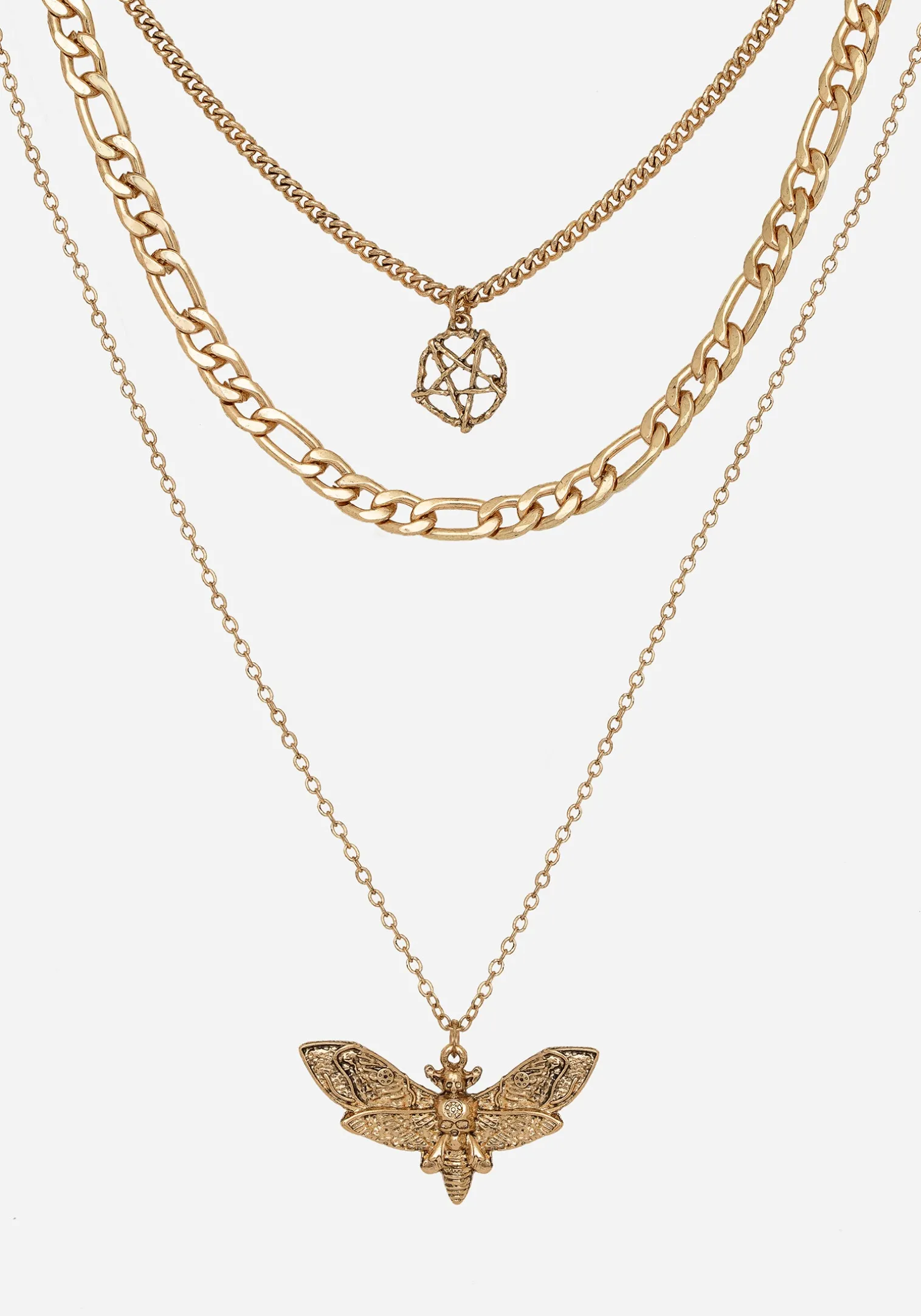 Mortmoth Layered Choker Necklace - Gold