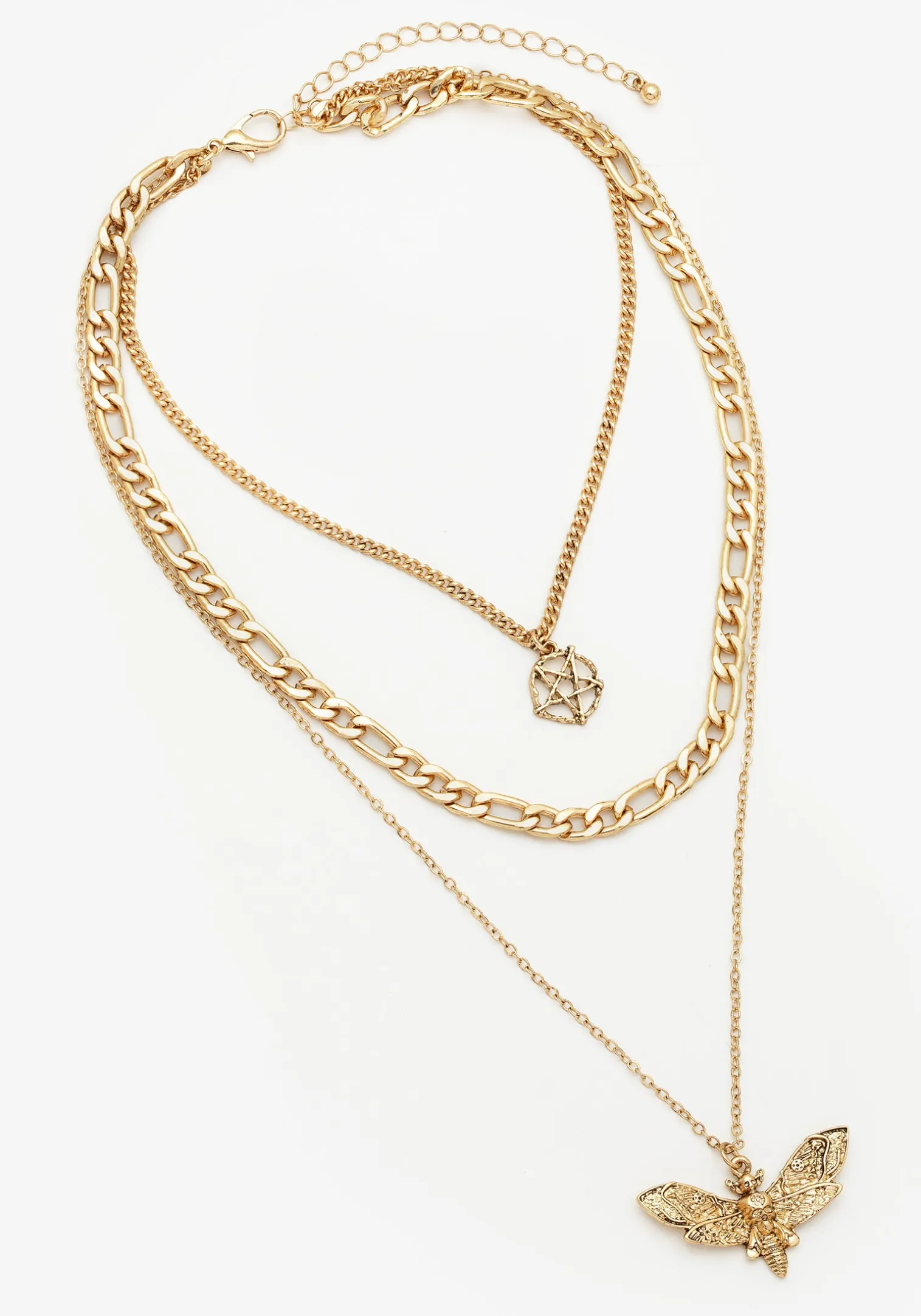 Mortmoth Layered Choker Necklace - Gold