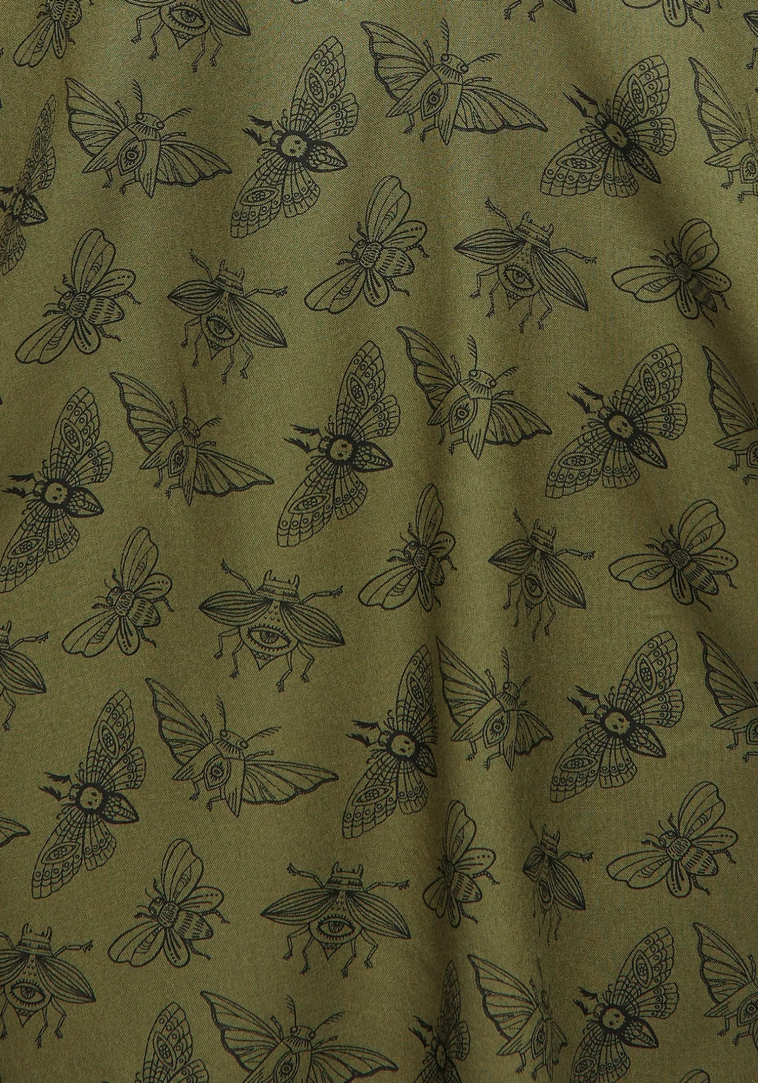 Mortmoth Print Mini Shirt Dress - Green