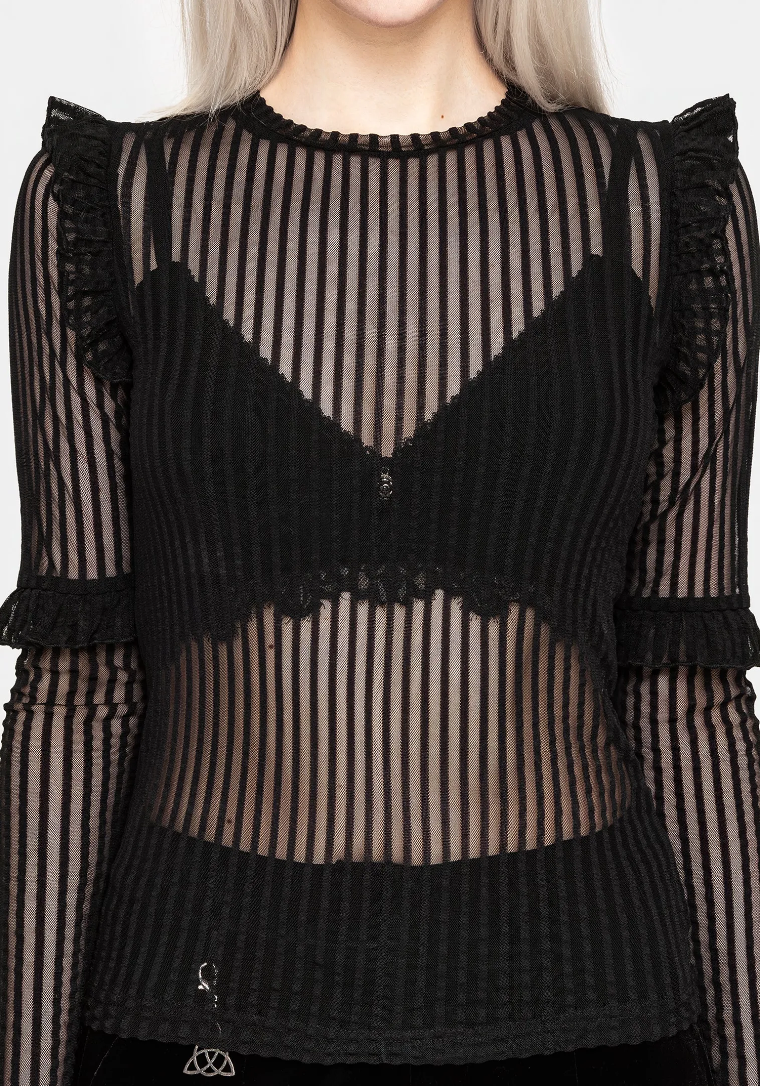 Mourning Ruffle Top