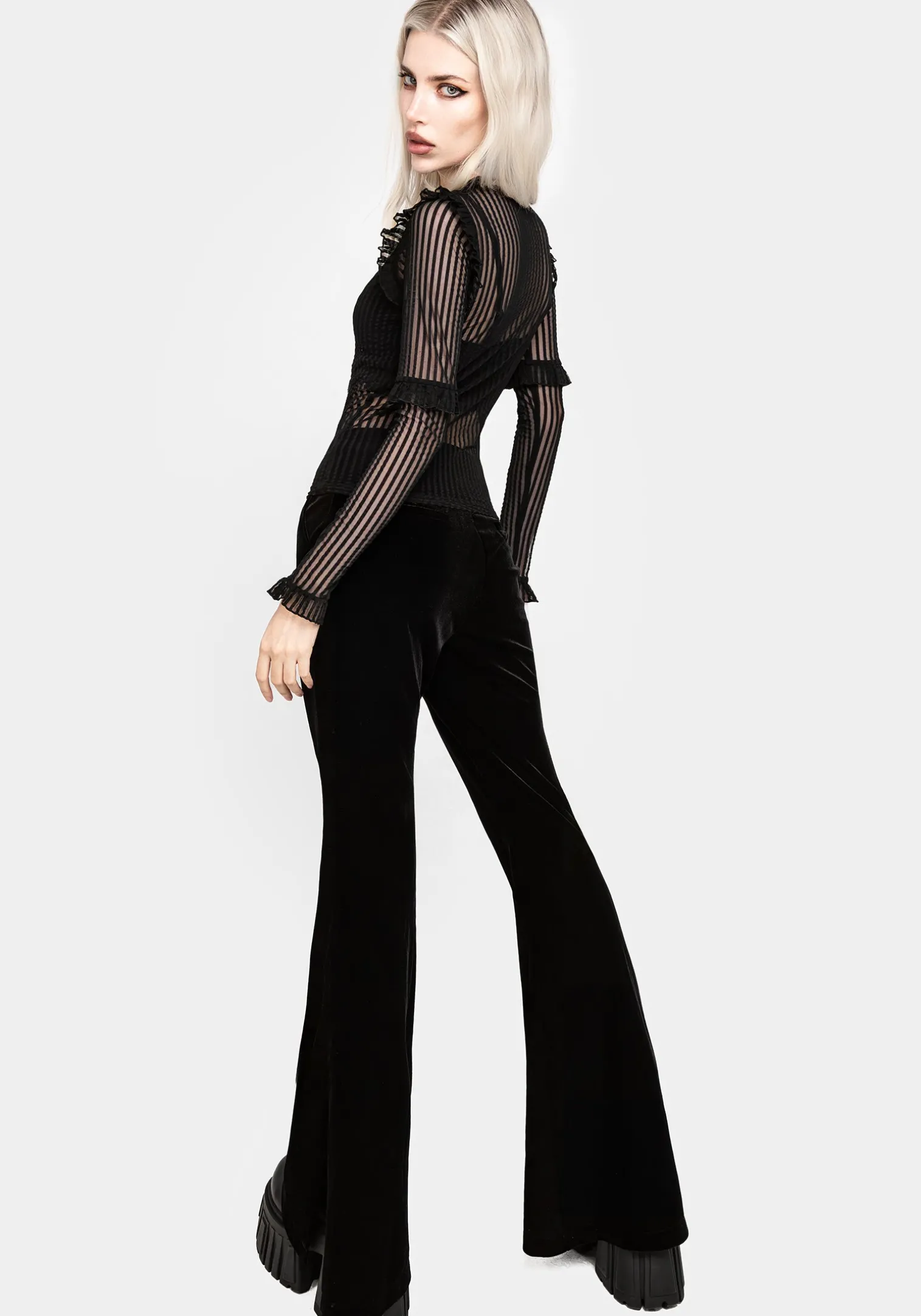 Mourning Ruffle Top