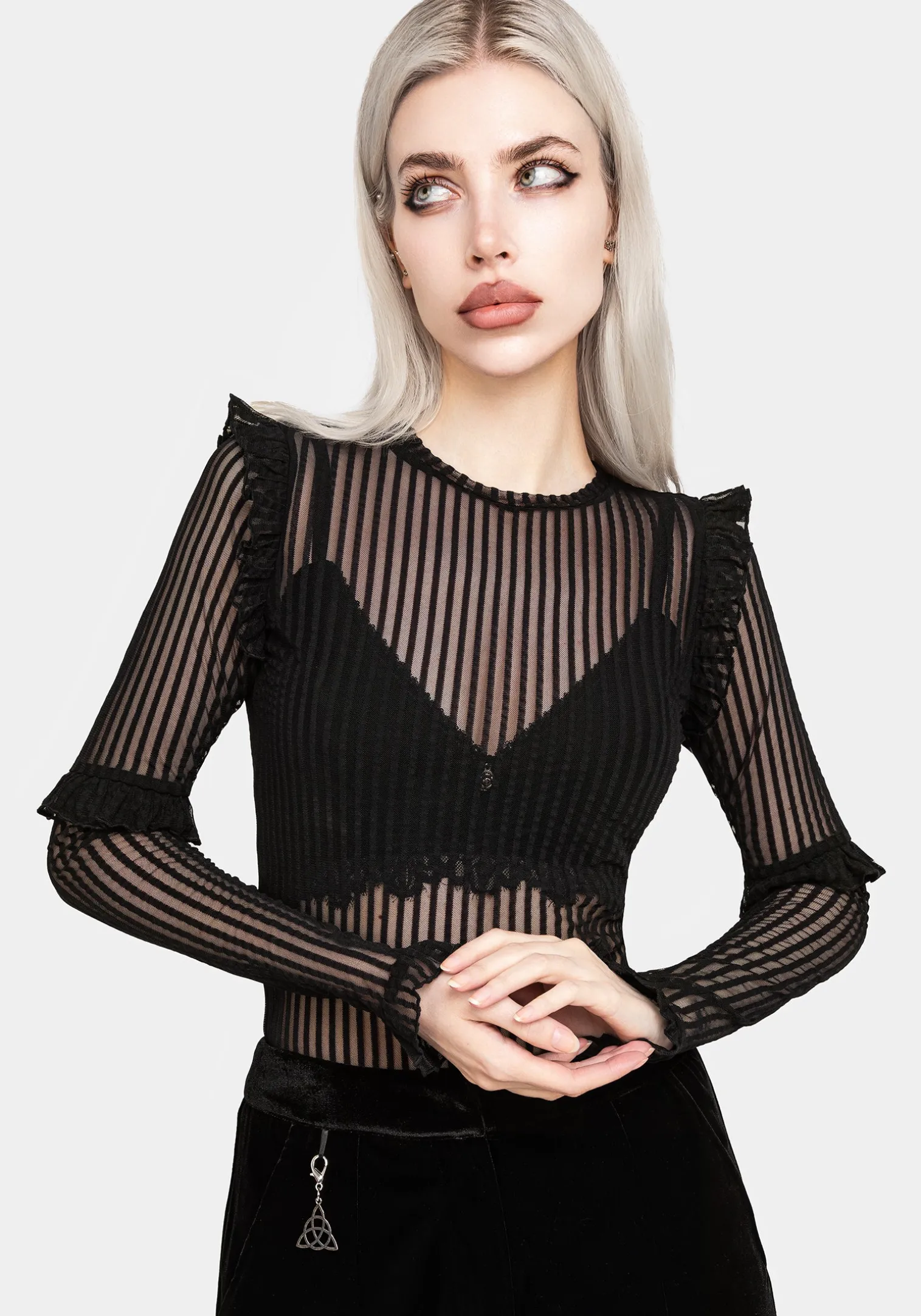 Mourning Ruffle Top