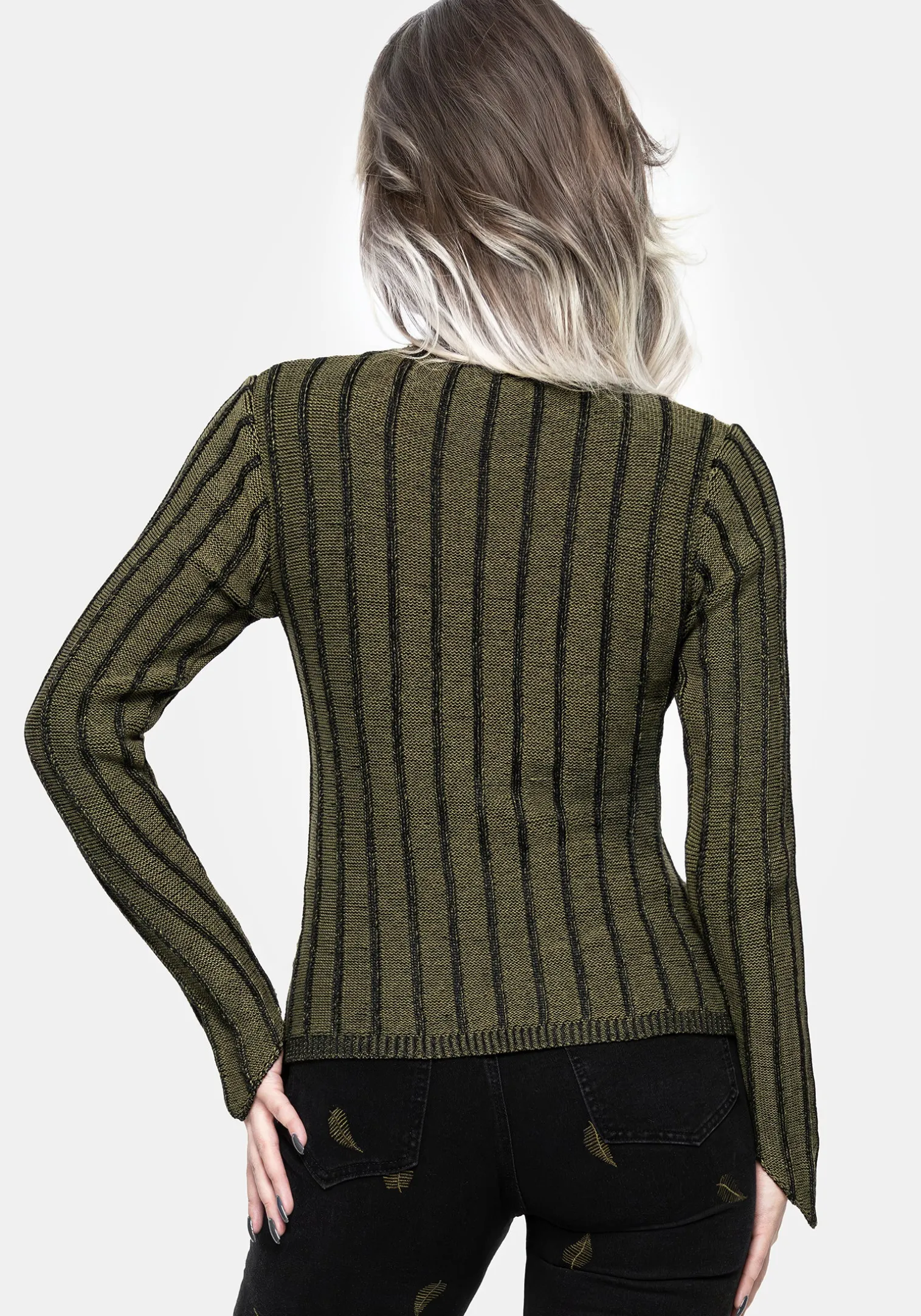 Myrsina Plated Rib Knit Top