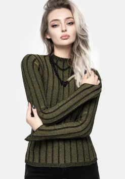 Myrsina Plated Rib Knit Top