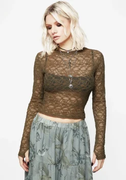 Myrtle Floral Lace Long Sleeve Top