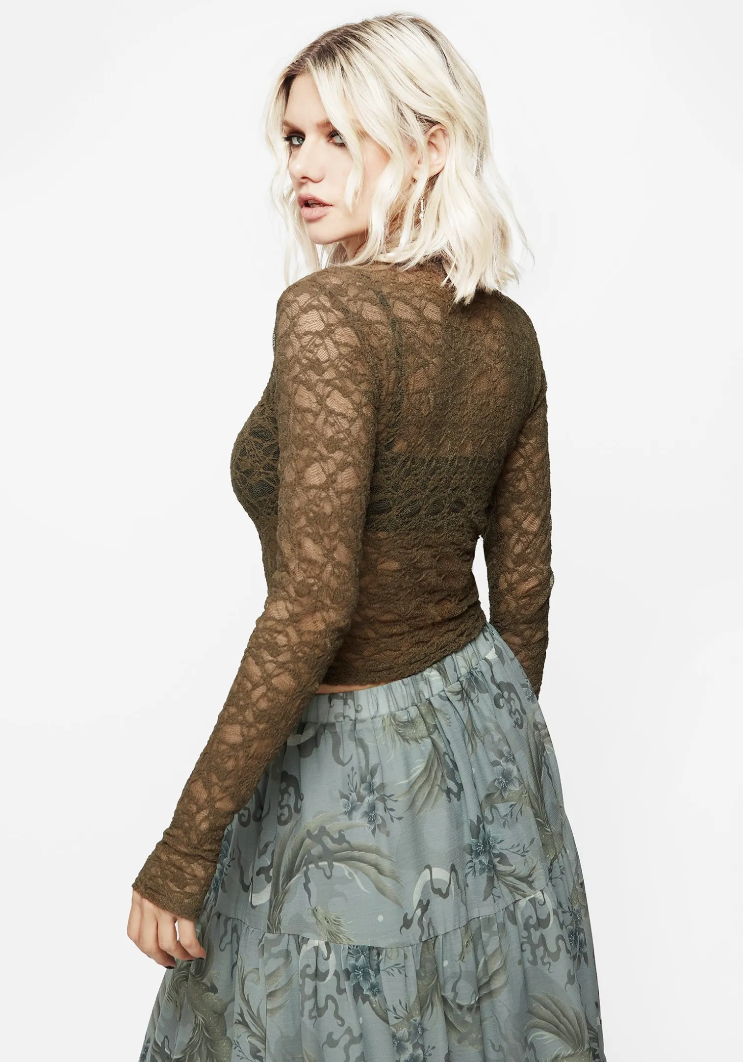 Myrtle Floral Lace Long Sleeve Top