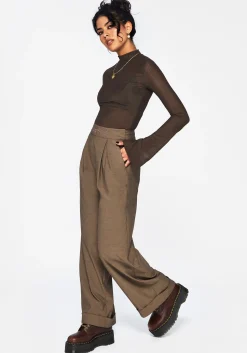 Mystic Embroidered Turn Up Wide Leg Trouser