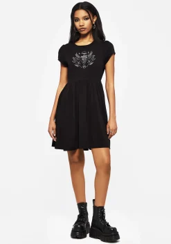 Mystify Embroidered Skater Mini Dress