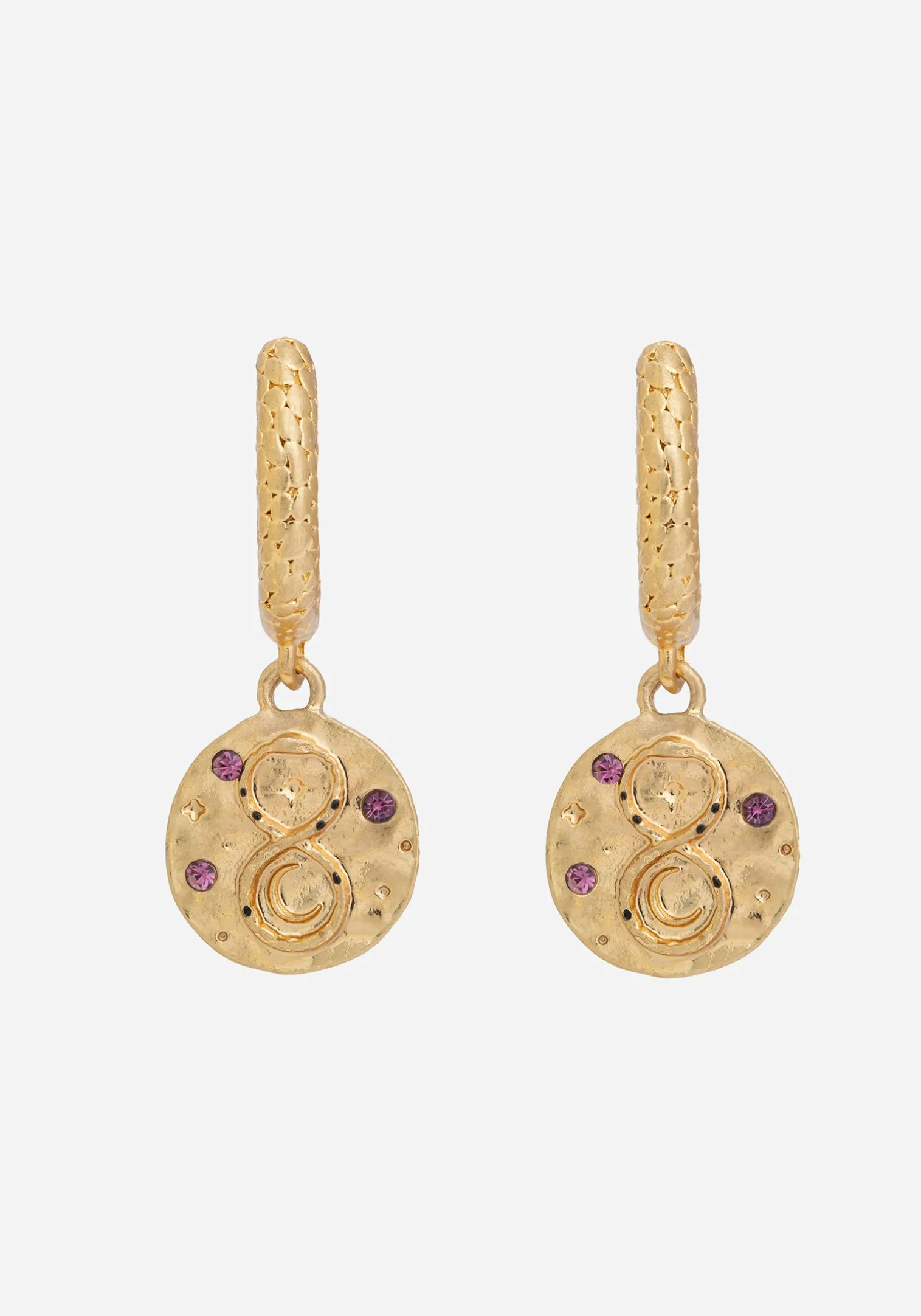 Naja Snake Charm Hoop Earrings