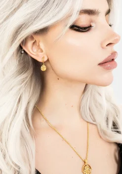 Naja Snake Charm Hoop Earrings