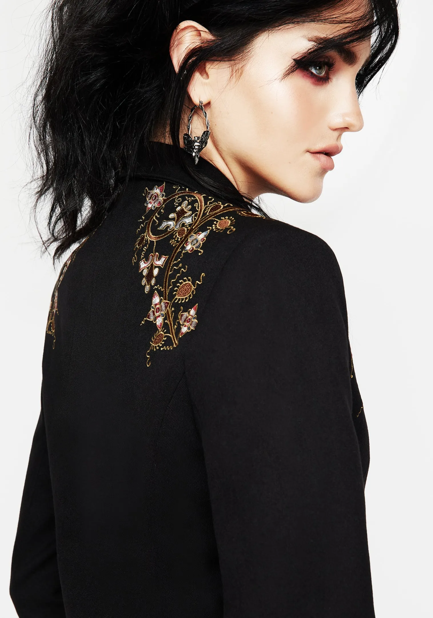 Nasturtium Floral Embroidered Relaxed Blazer