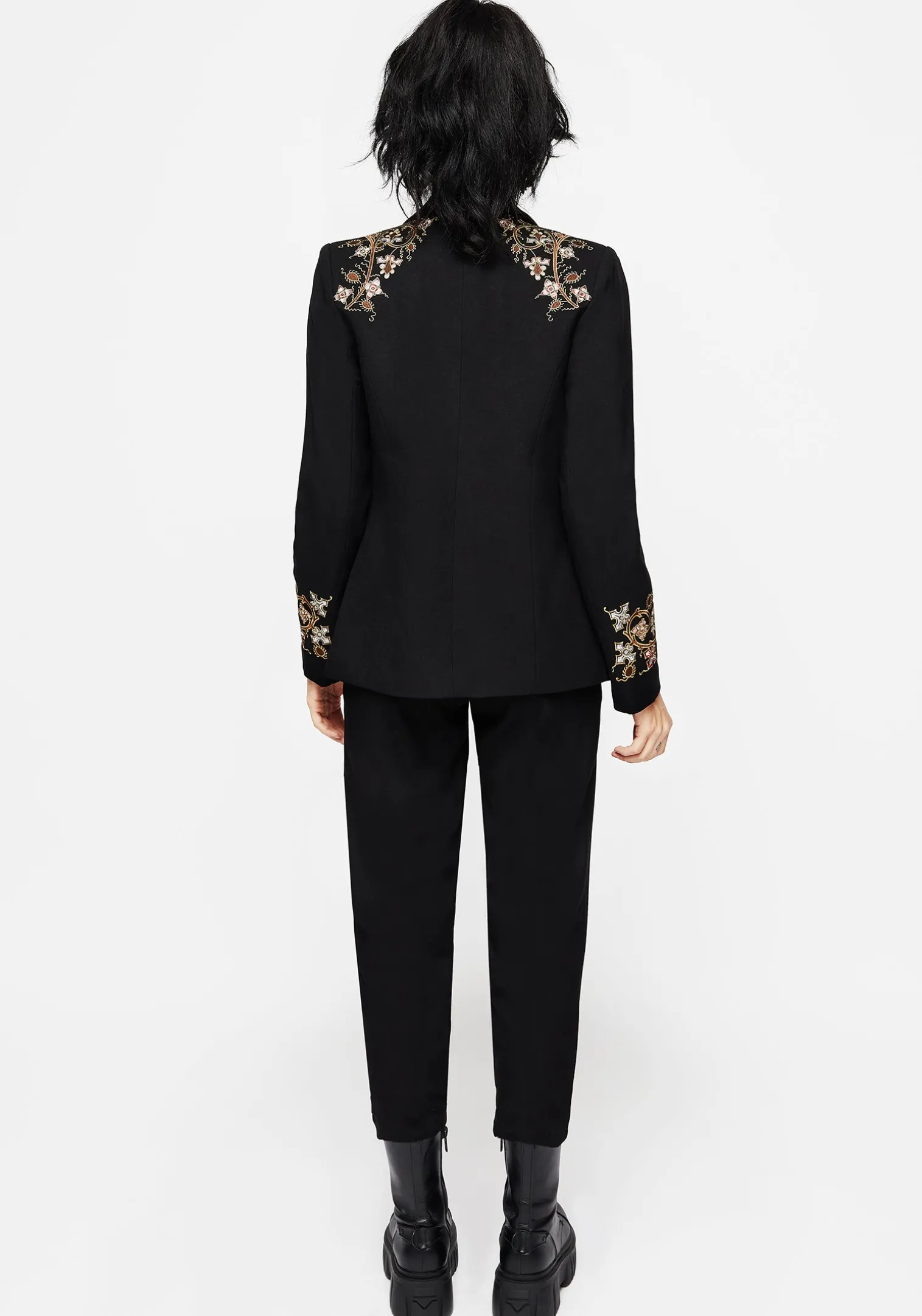 Nasturtium Floral Embroidered Relaxed Blazer