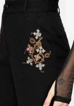 Nasturtium Floral Embroidered Tapered Trousers