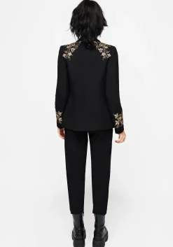 Nasturtium Floral Embroidered Tapered Trousers