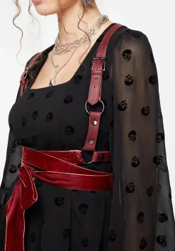Natalia Ribbon Wrap Harness - Oxblood