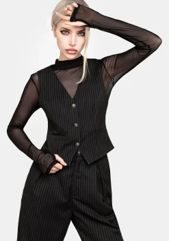 Necrosis High Neck Long Sleeve Mesh Top