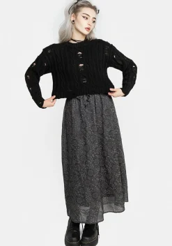 Nemesis Distressed Cable Knit Sweater