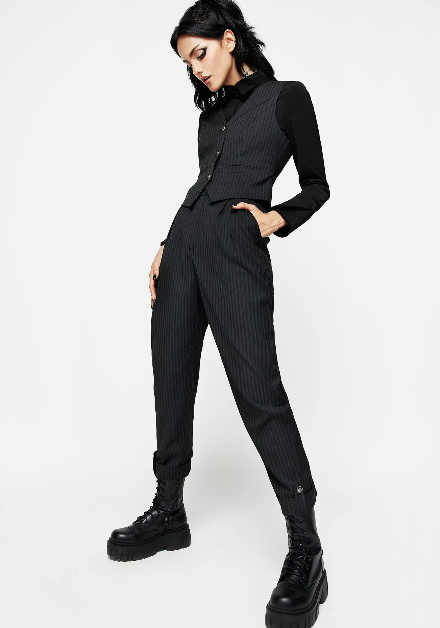 Nevermore Pinstripe Tailored Trousers