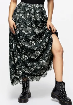 Nightbloom Button Front Midaxi Skirt
