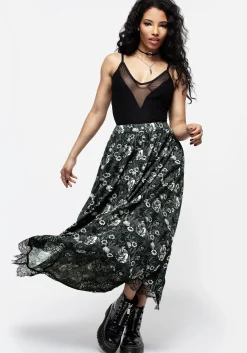 Nightbloom Button Front Midaxi Skirt