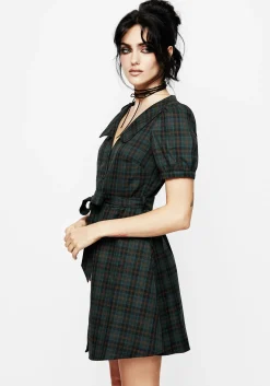 Nightingale Check Collar Mini Shirt Dress