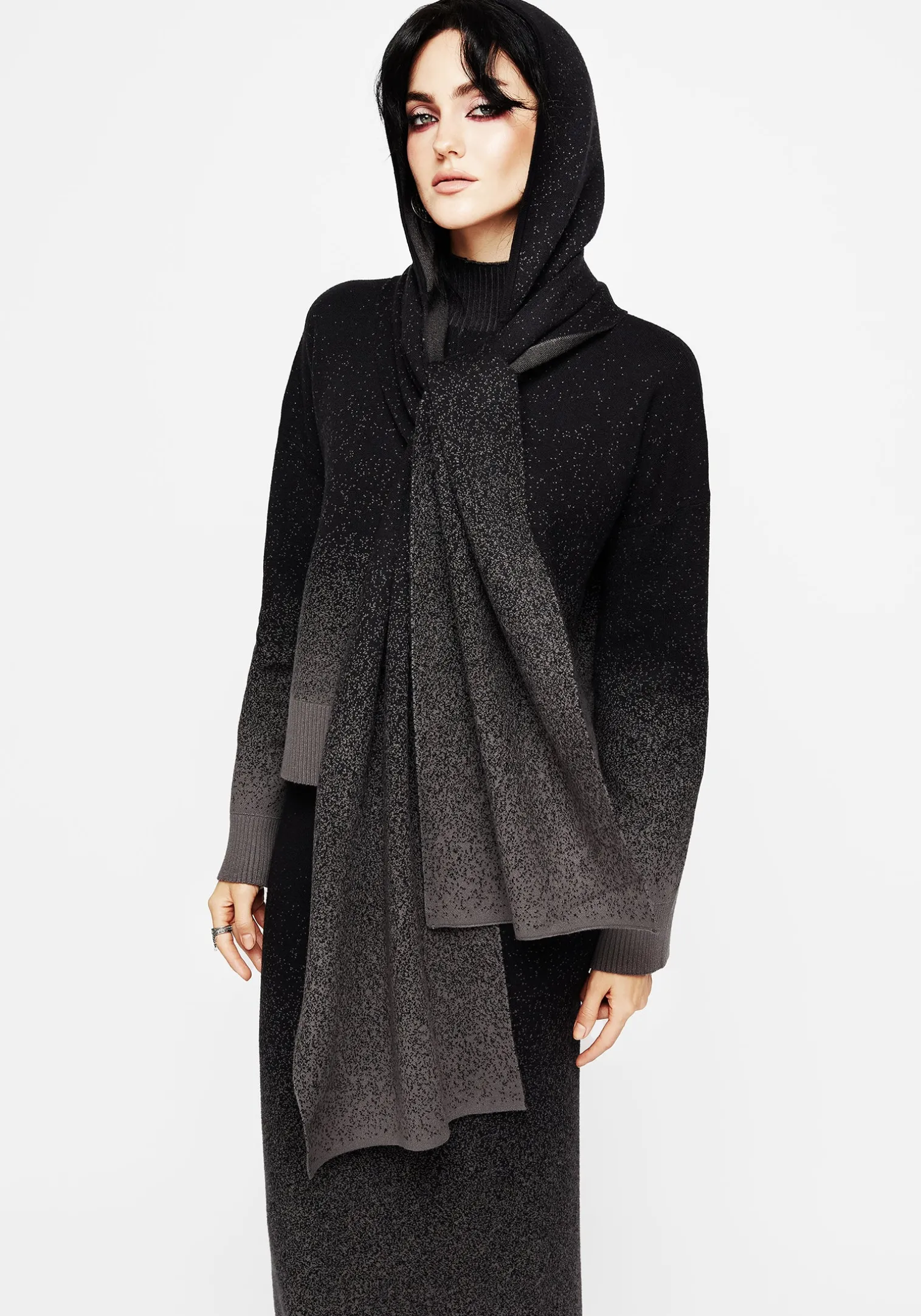 Nightjar Ombre Knit Hooded Scarf