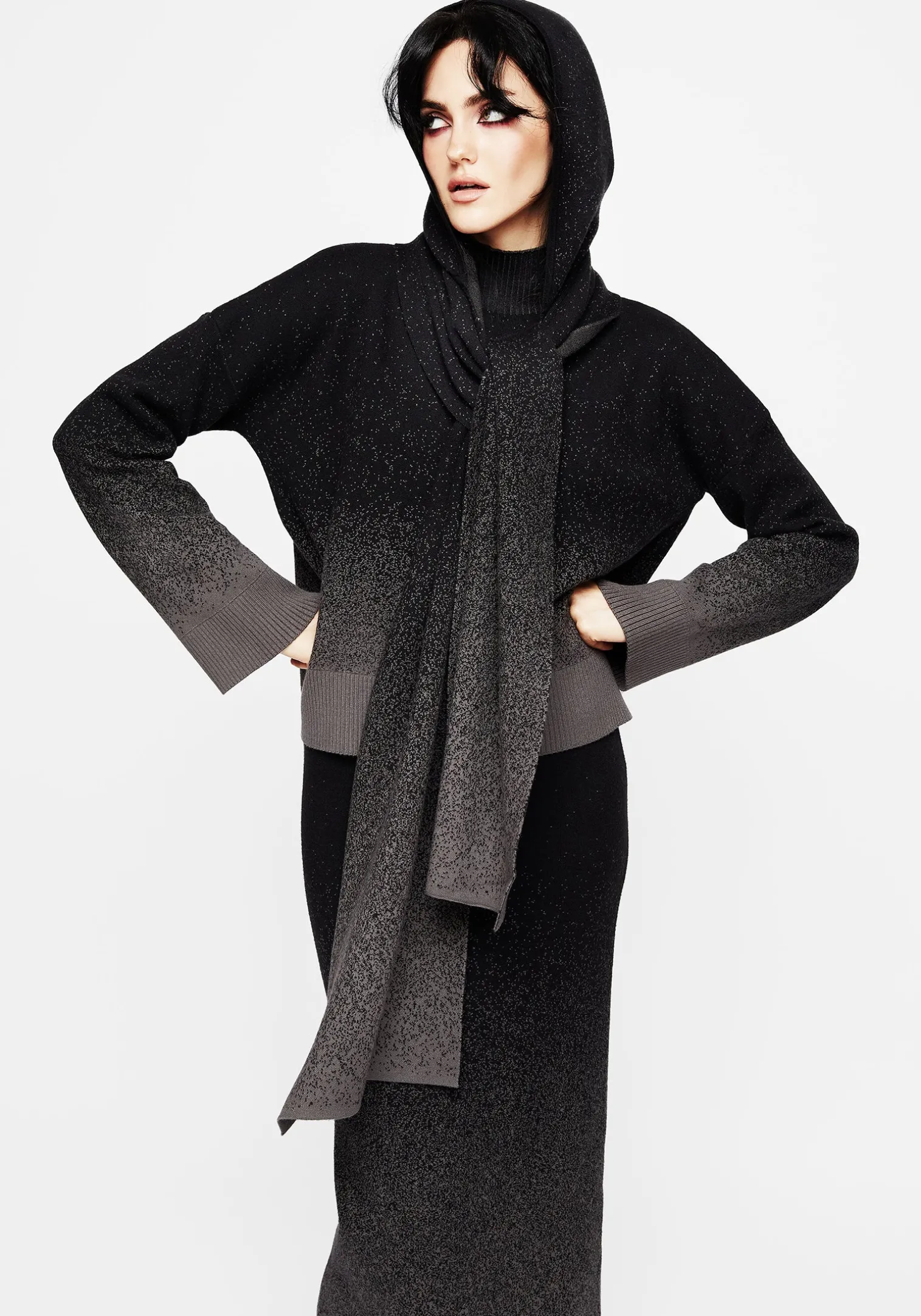 Nightjar Ombre Knit Hooded Scarf